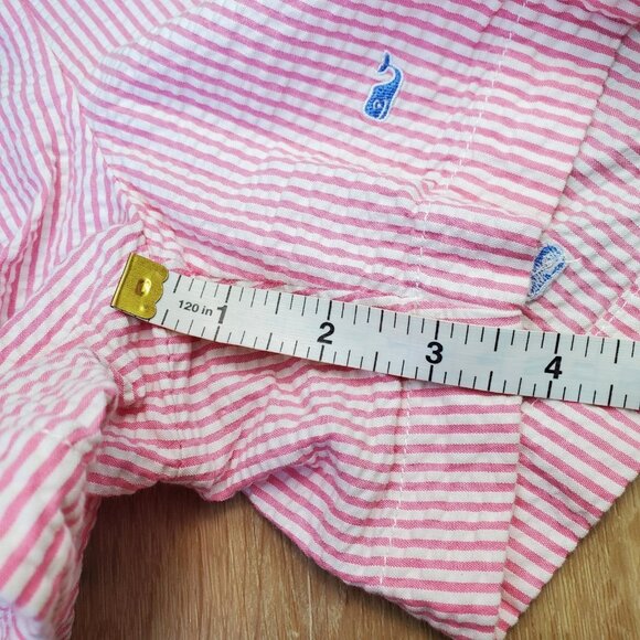 Vineyard Vines Womens Seersucker Pink White Nautical Whale Size L Beachy Preppy - Picture 14 of 14